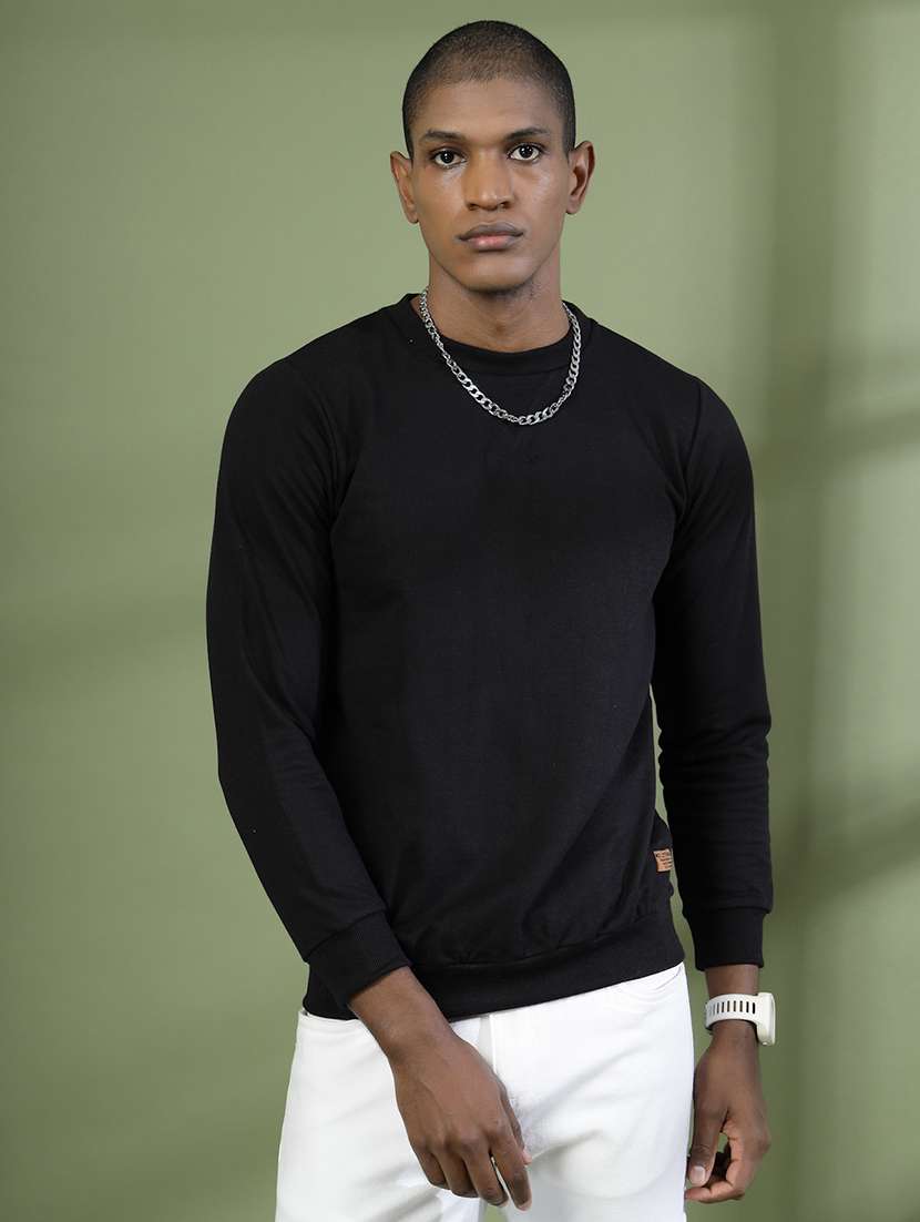 men long sleeves plain sweatshirt - 21529603 -  Zoom Image - 0
