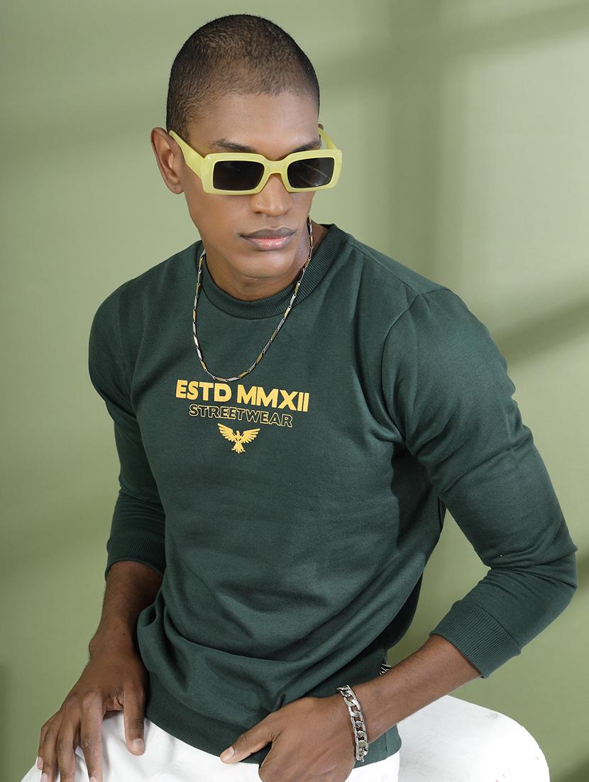 men long sleeves chest print sweatshirt - 21529607 - Standard Image - 3