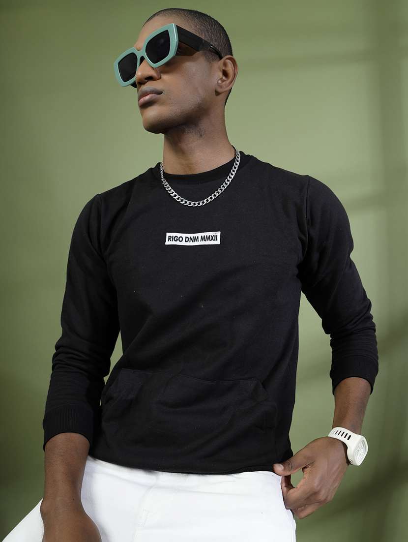 men long sleeves chest print sweatshirt - 21529612 -  Standard Image - 3