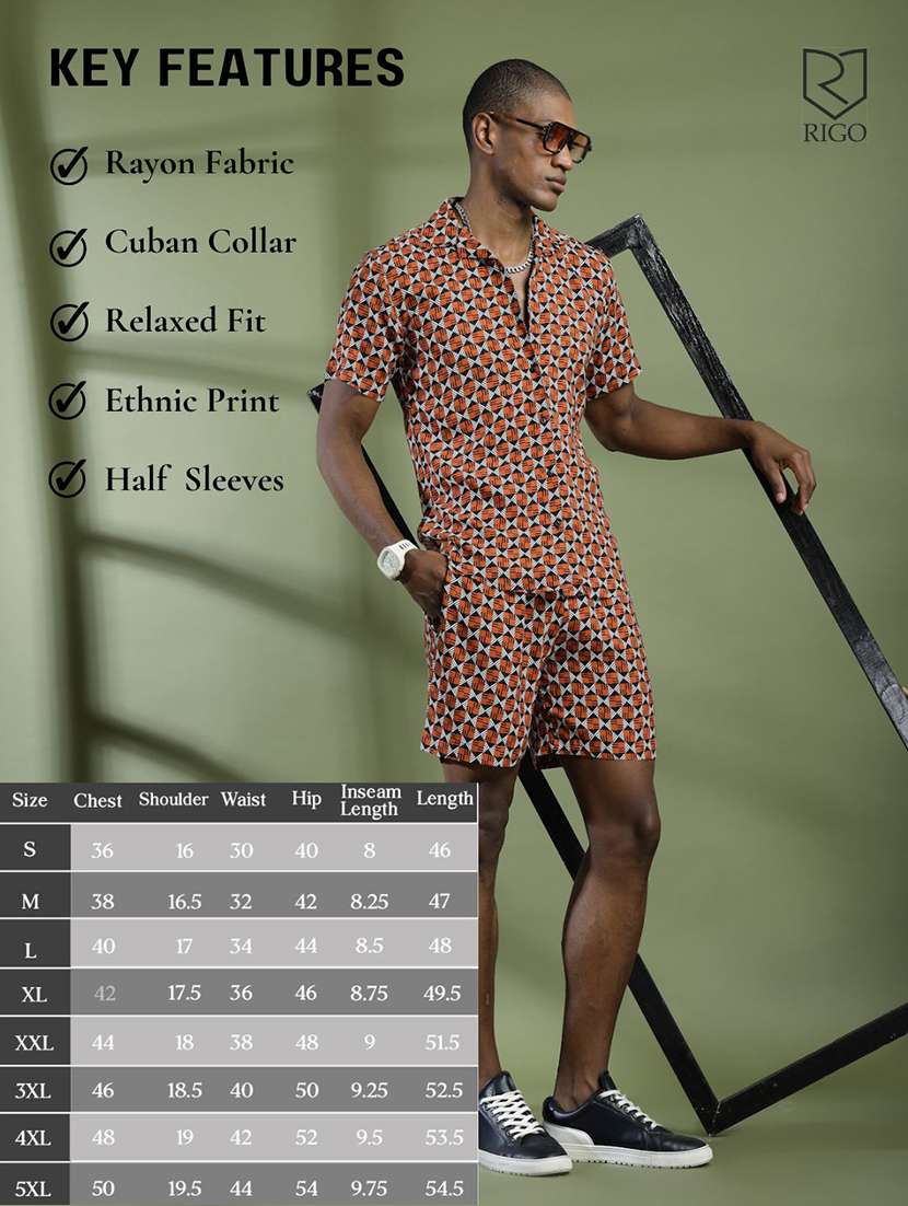 men printed shorts & shirt co-ord set - 21529635 -  Standard Image - 3