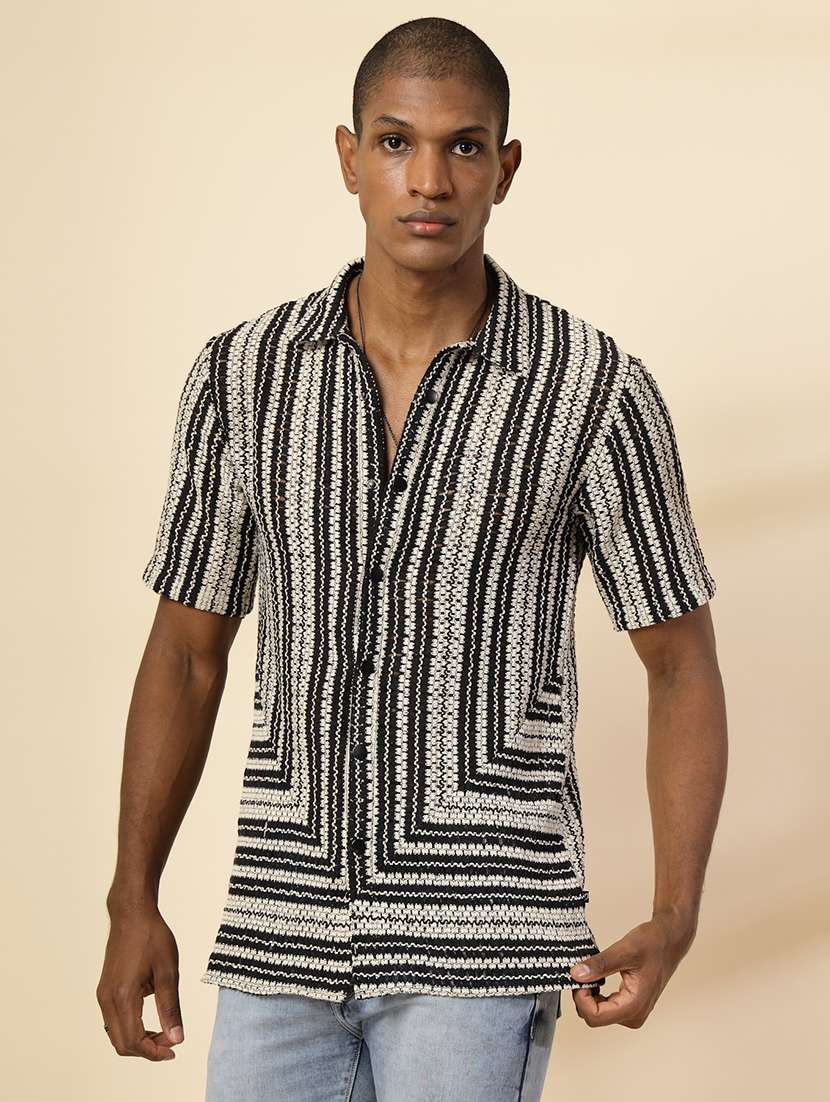 men collared self-designed casual shirt - 21529640 - Zoom Image - 0