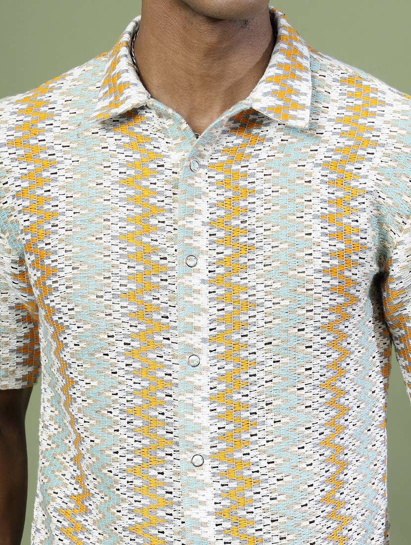 men collared self-designed casual shirt - 21529642 -  Standard Image - 5