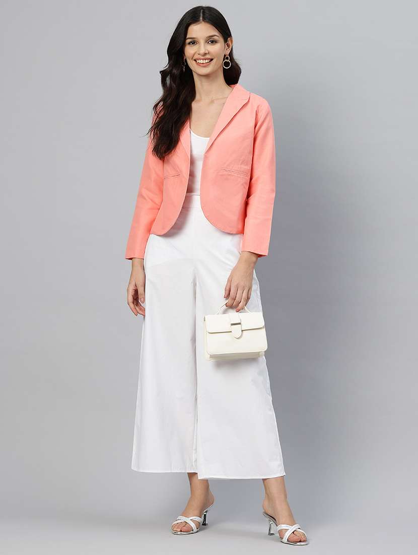 women solid long sleeve single breasted blazer - 21529696 -  Standard Image - 3