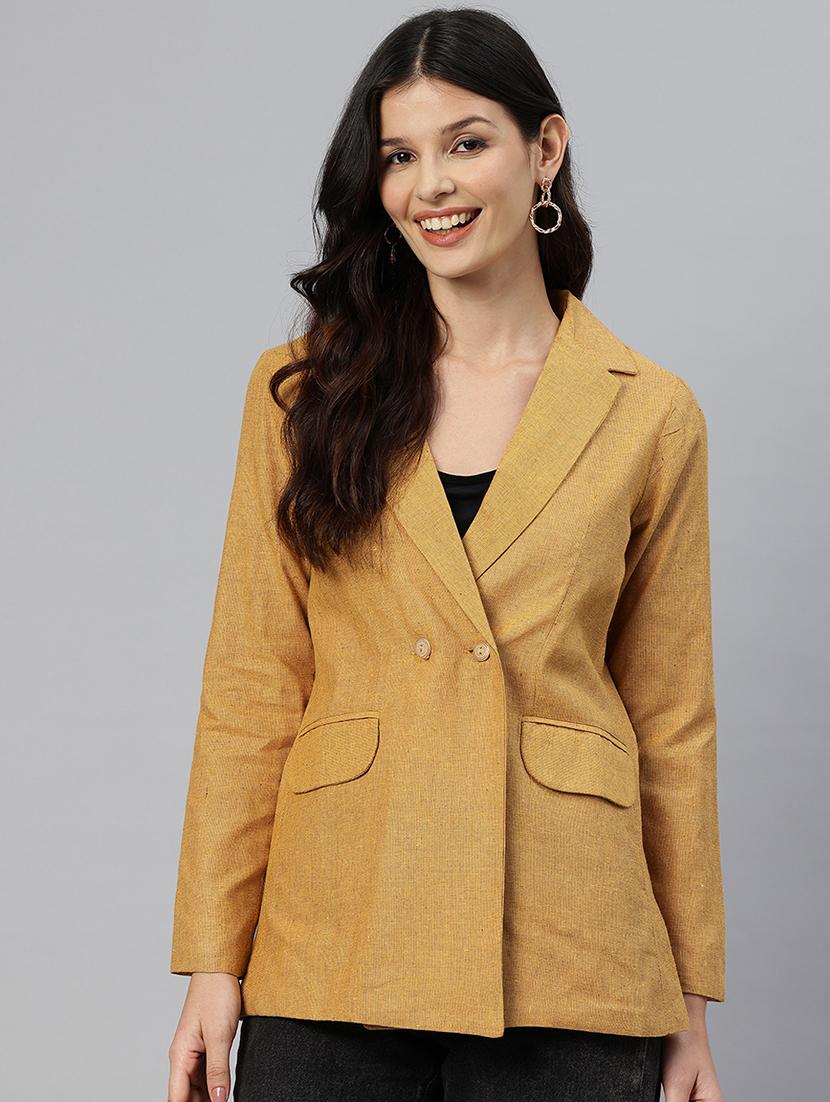 women solid long sleeve double breasted blazer - 21529710 - Zoom Image - 0