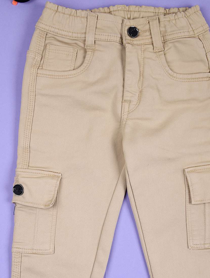 boys mid rise solid cargo - 21529761 -  Standard Image - 3
