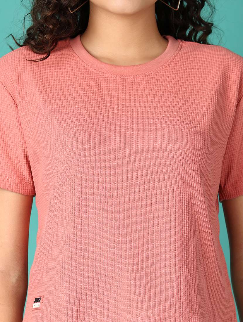 women solid short sleeve t-shirt - 21529787 - Standard Image - 5