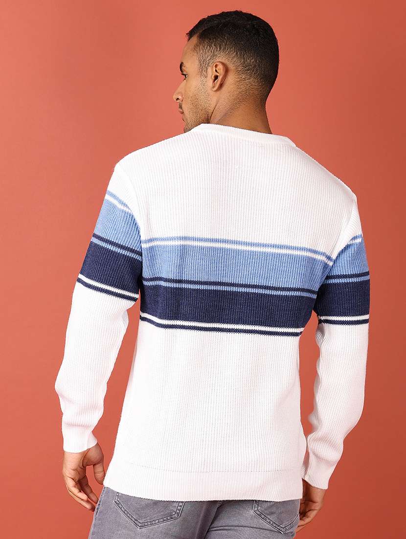 men long sleeves color block pullover - 21529800 -  Standard Image - 3