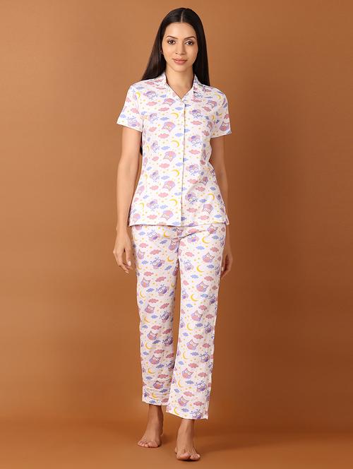 women printed nightwear pyjama set - 21529835 - Standard Image - 0