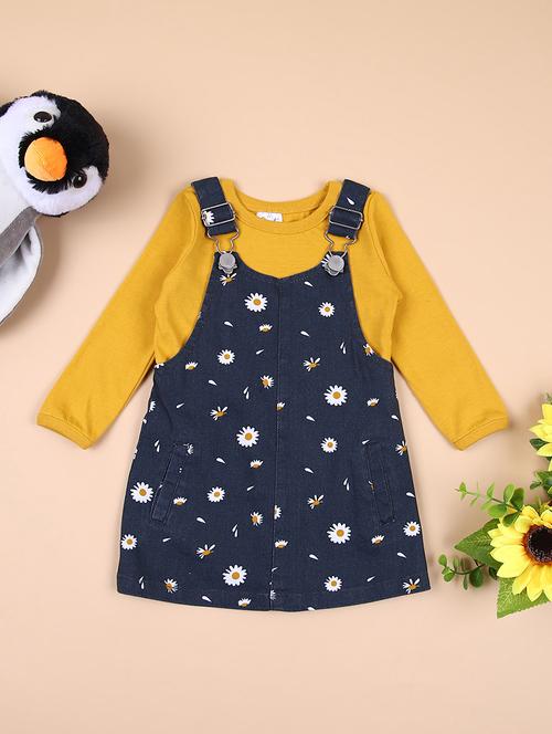 girls printed dungarees twin set - 21529855 - Standard Image - 0