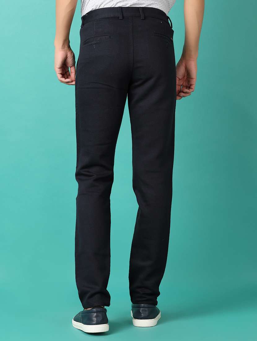 men solid slim fit chinos casual trouser - 21529863 -  Standard Image - 3