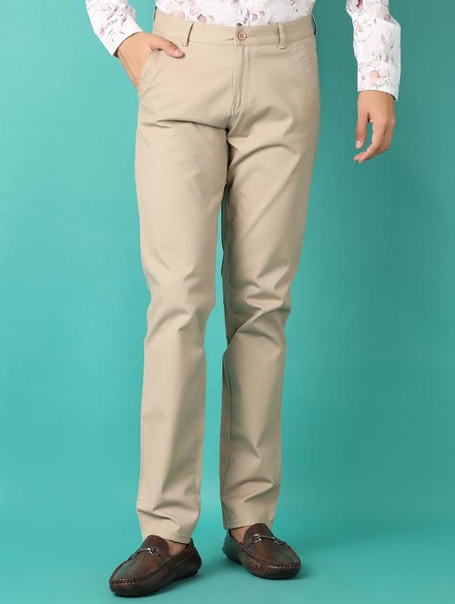 men solid slim fit chinos casual trouser - 21529864 - Standard Image - 0