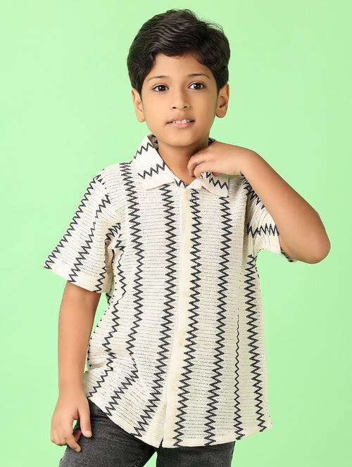 boys self design short sleeve casual shirt - 21529867 - Standard Image - 0