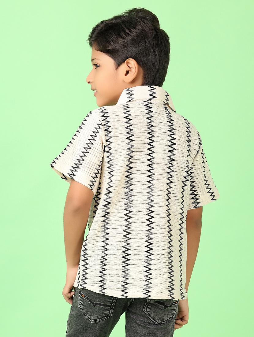 boys self design short sleeve casual shirt - 21529867 - Standard Image - 3