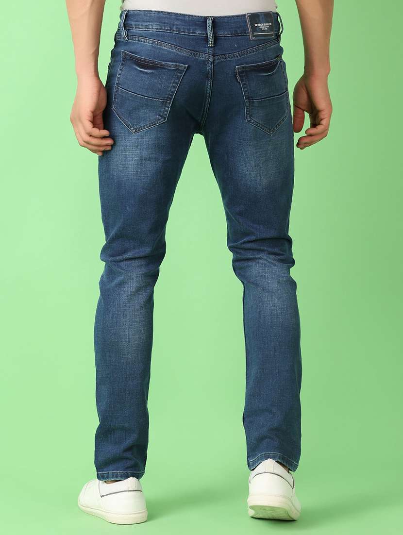 men plain mid rise denim jean - 21529880 -  Standard Image - 3