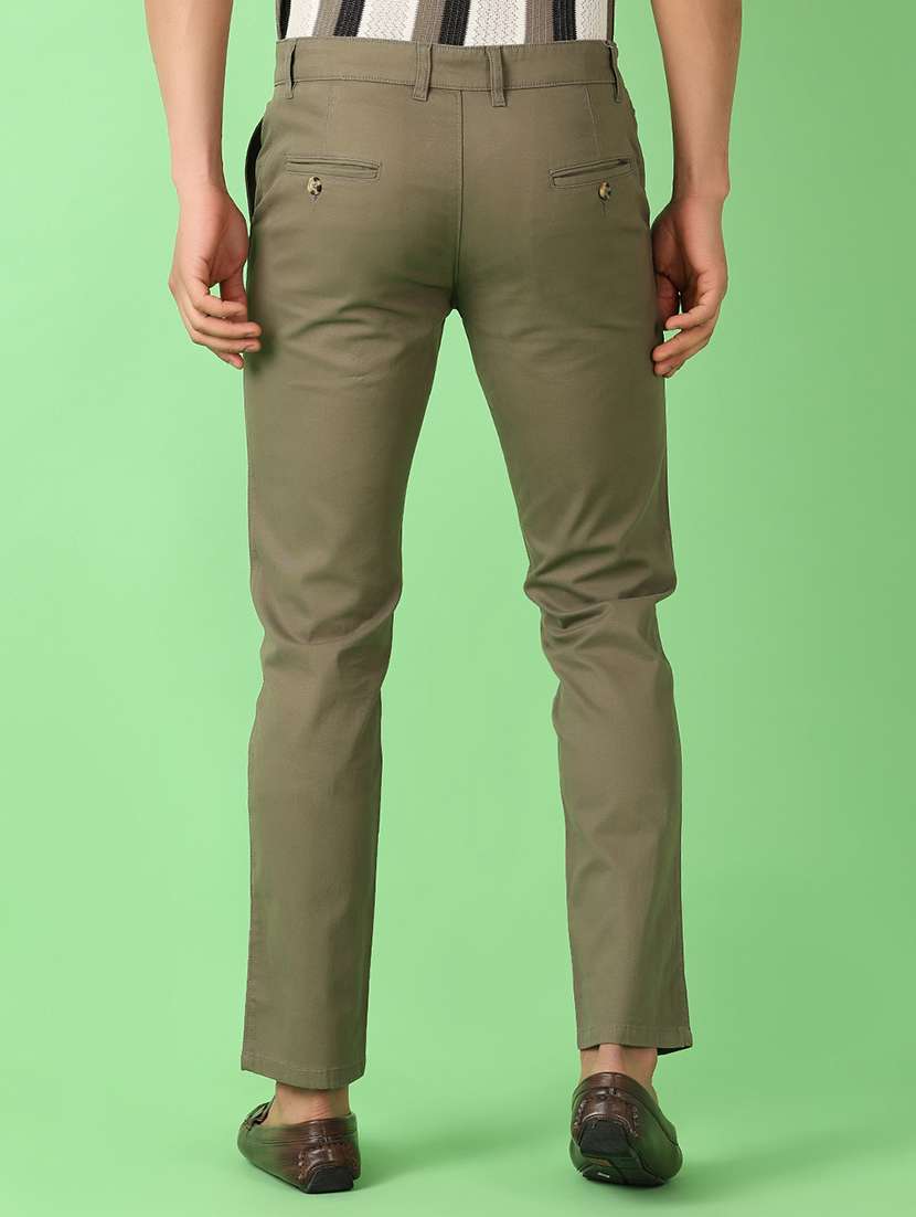 men mid rise solid chinos - 21529904 -  Standard Image - 3