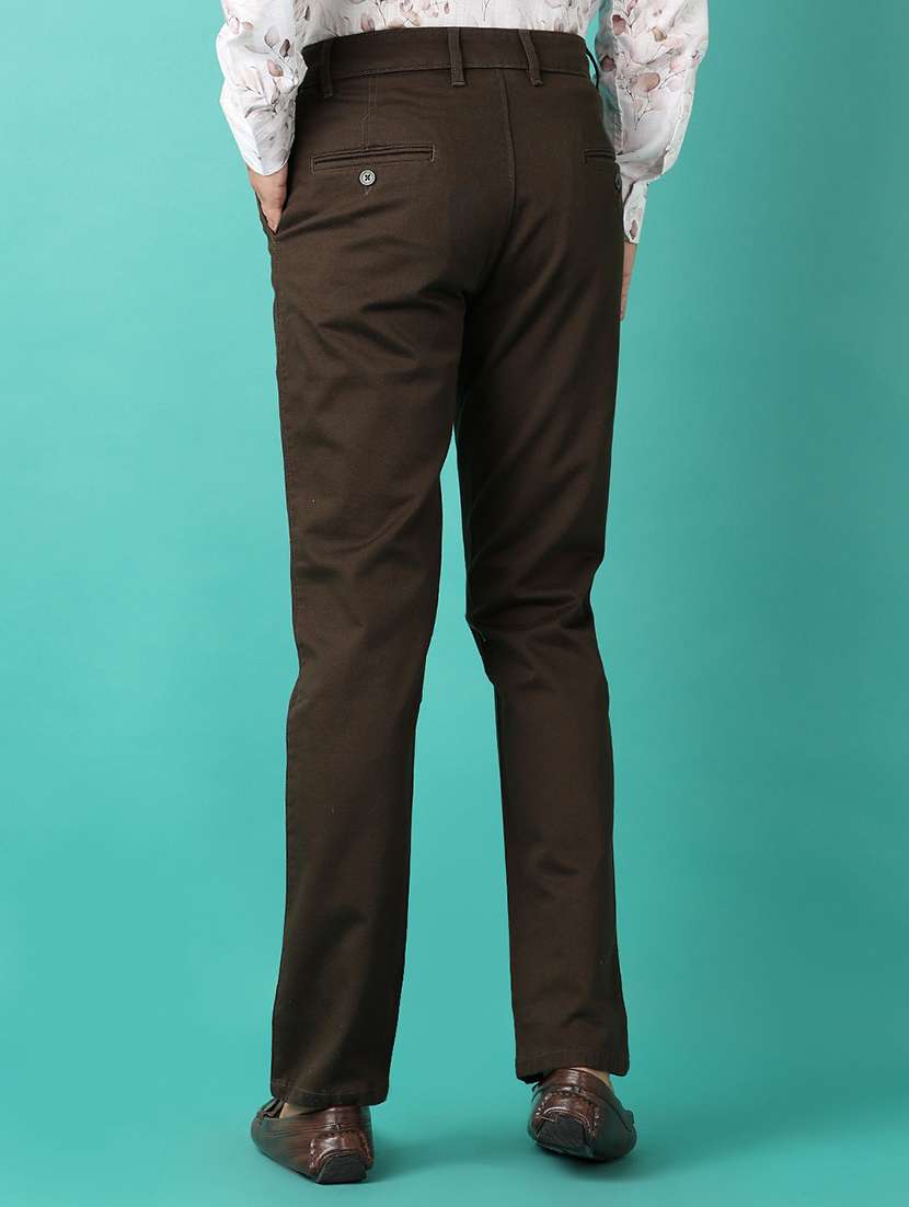 men mid rise solid chinos - 21529906 -  Standard Image - 3