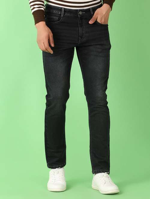 men plain mid rise denim jean - 21529913 -  Standard Image - 0