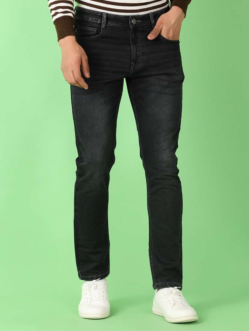 men plain mid rise denim jean - 21529913 -  Zoom Image - 0