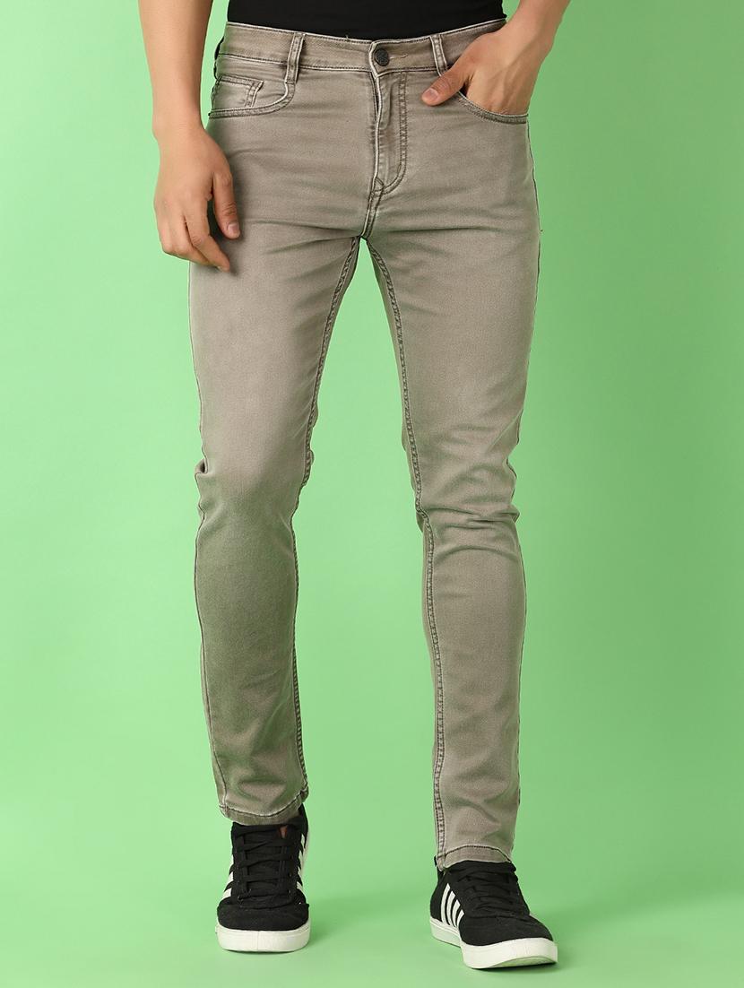 men plain mid rise denim jean