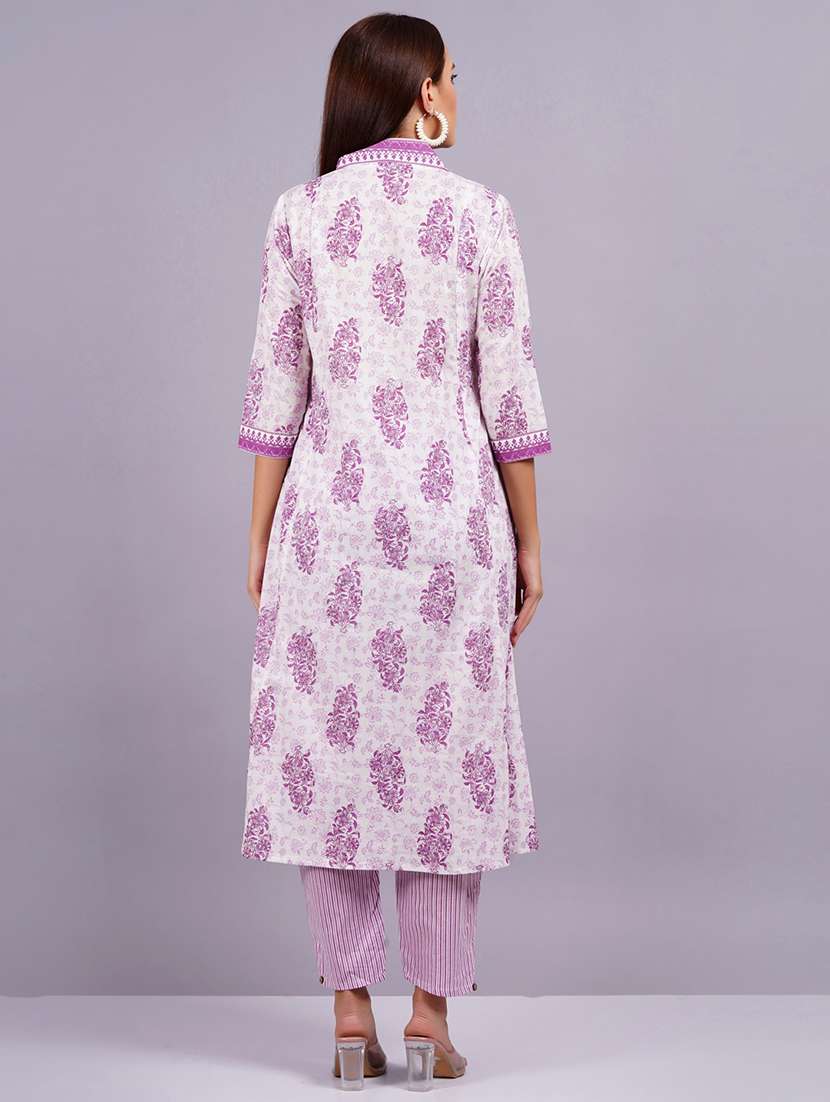 women three quarter sleeve kurta pant with dupatta set - 21530008 - Standard Image - 3
