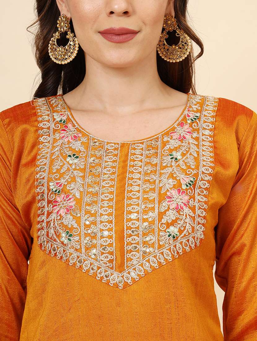 women round neck kurta pant set with dupatta - 21530066 - Standard Image - 5
