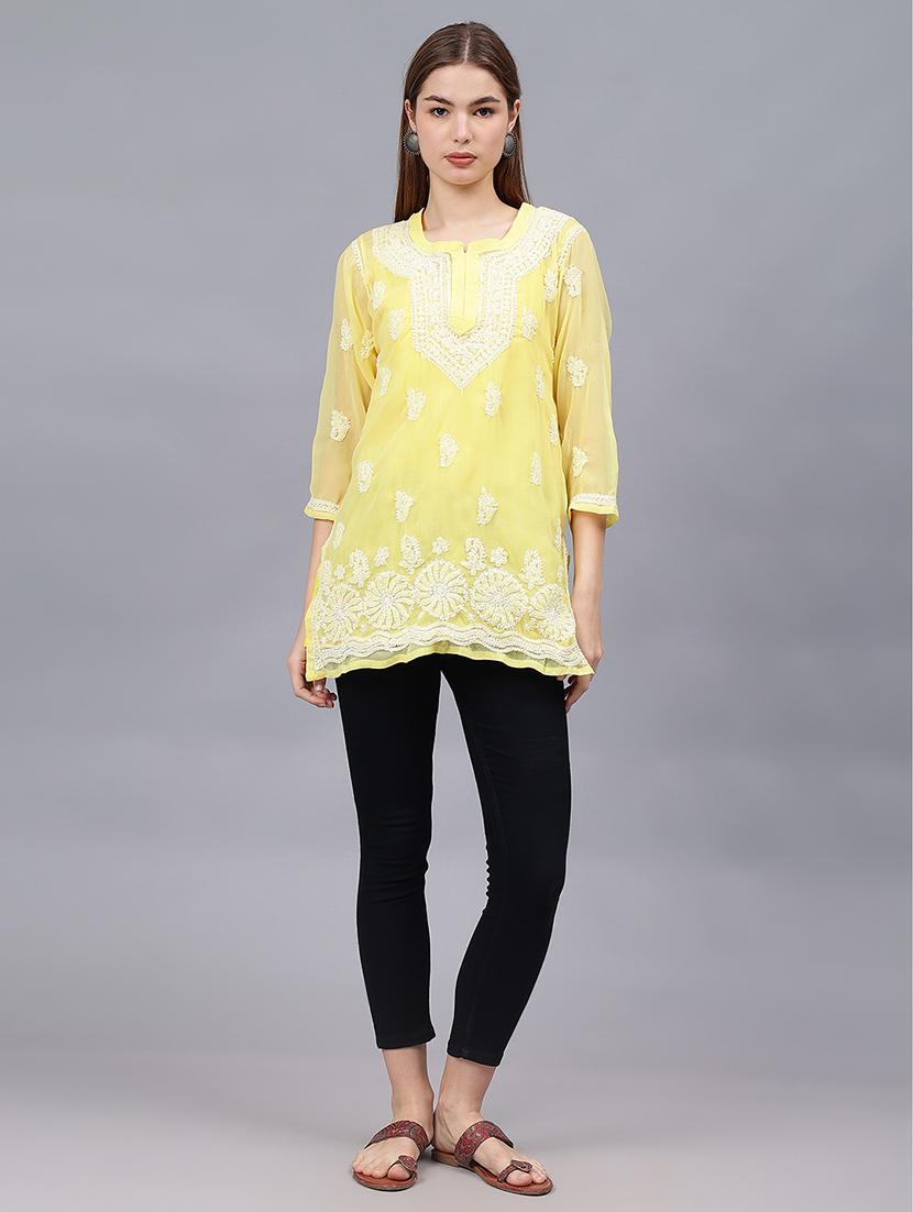 women chikankari straight kurti - 21530187 - Standard Image - 5