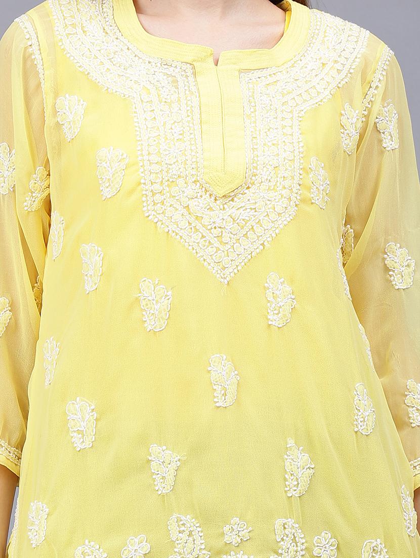 women chikankari straight kurti - 21530193 - Standard Image - 5