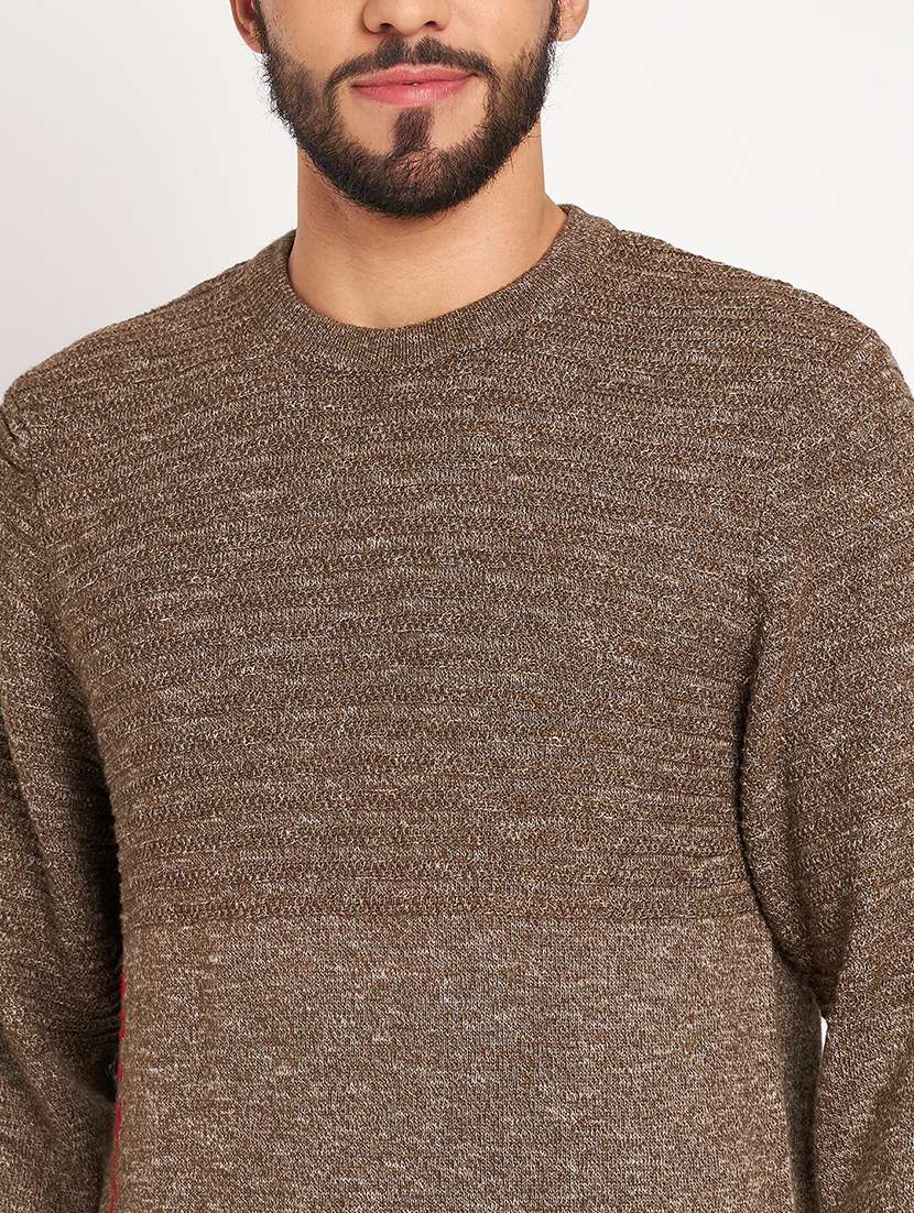 men self design long sleeve pullover sweater - 21530243 -  Standard Image - 3
