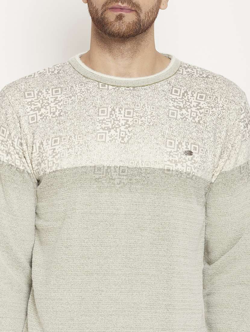 men color block long sleeve pullover - 21530265 -  Standard Image - 3