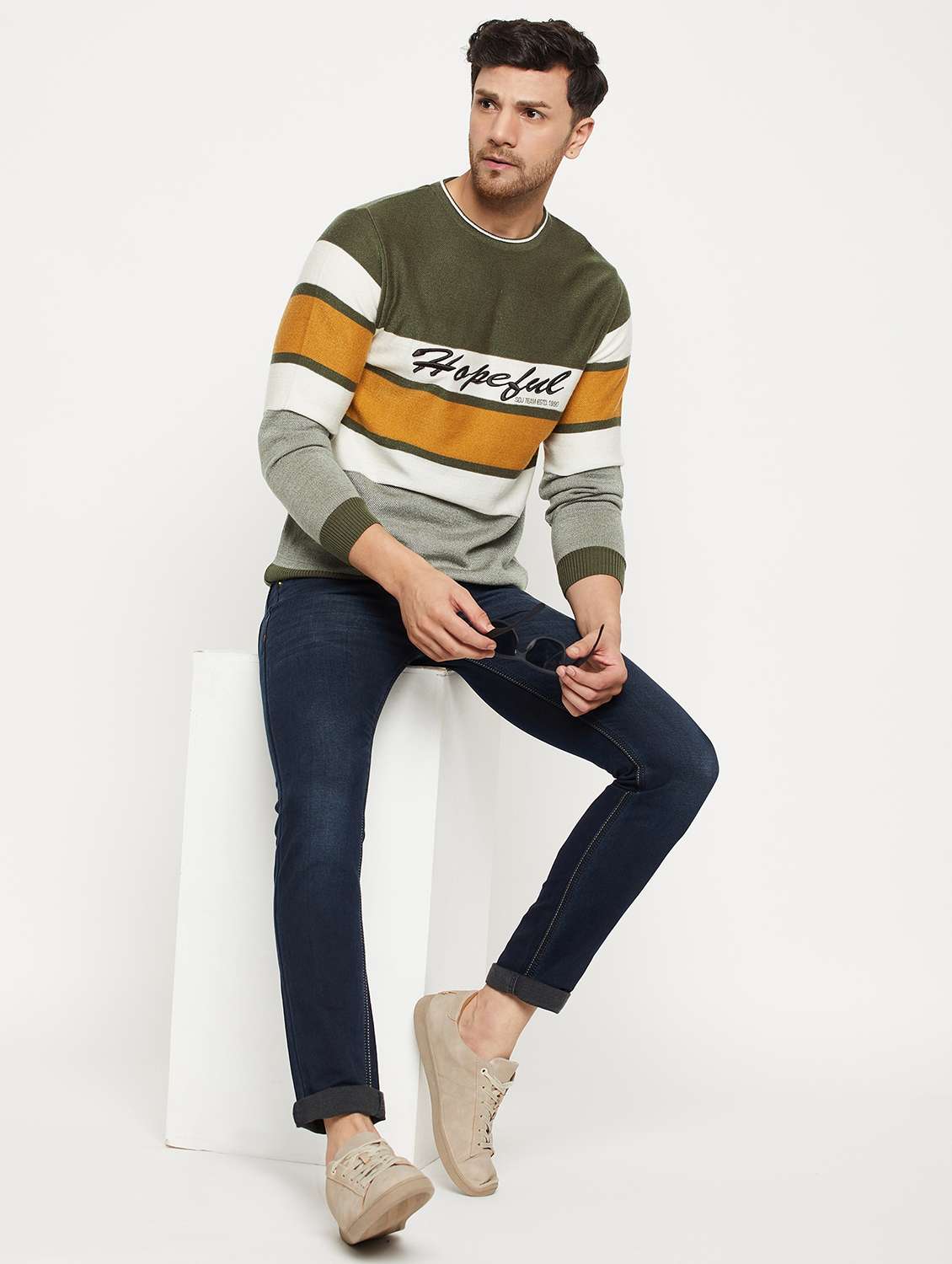 men long sleeve self-designed pullover - 21530276 -  Standard Image - 3