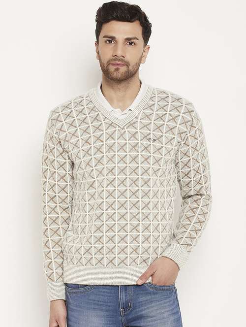 men self design long sleeve pullover sweater - 21530300 - Standard Image - 0