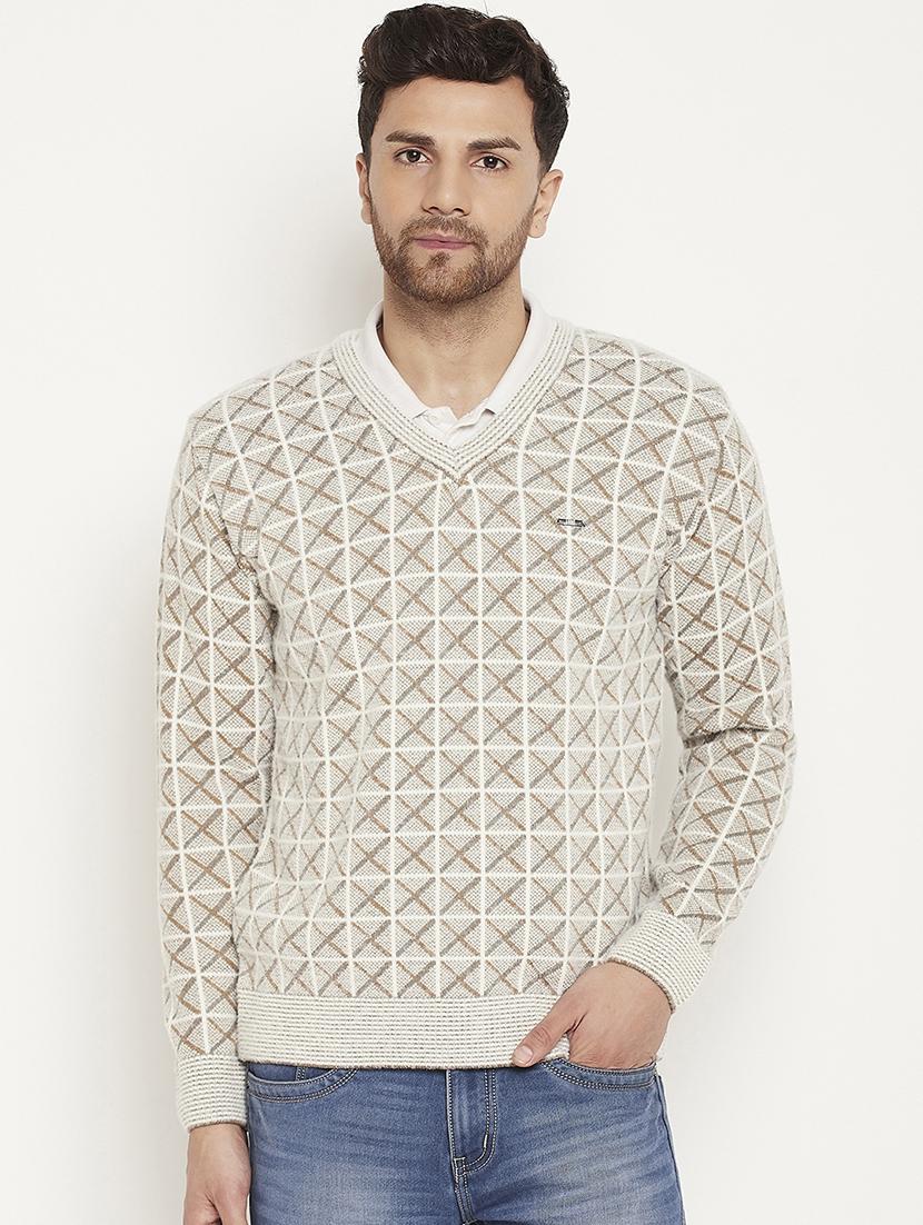 men self design long sleeve pullover sweater - 21530300 - Zoom Image - 0