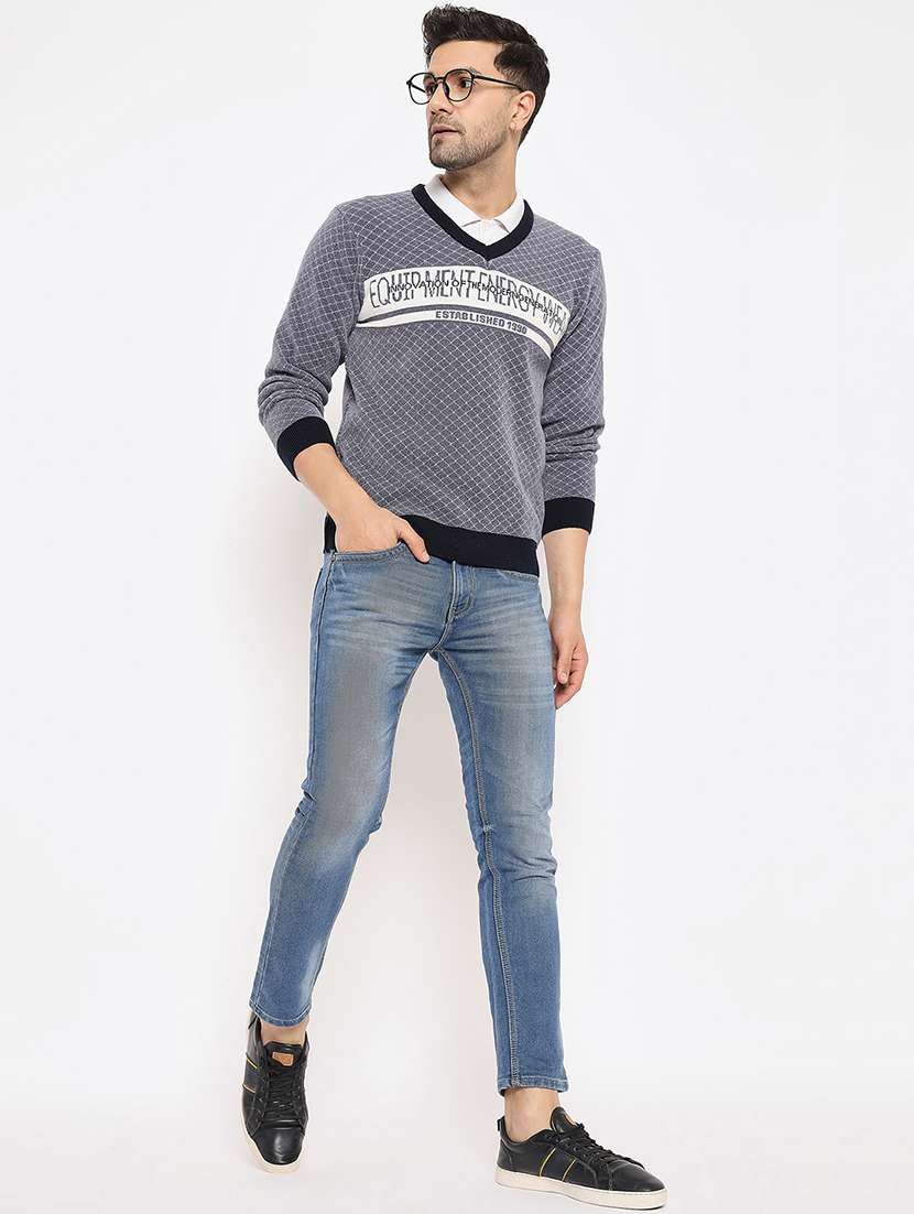 men long sleeve self-designed pullover - 21530309 -  Standard Image - 3