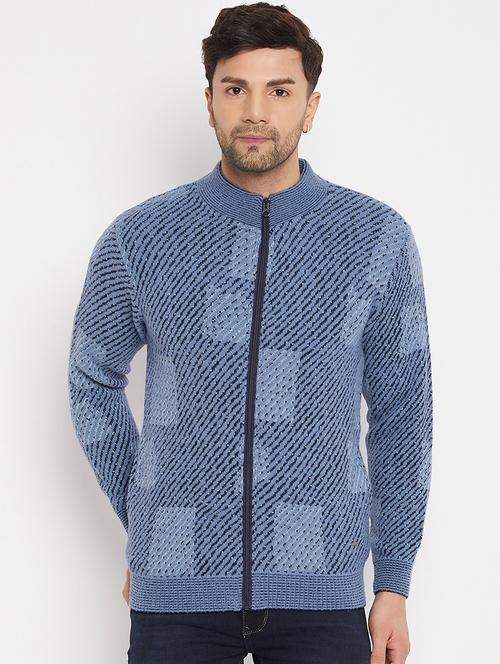 men self design long sleeve cardigan sweater - 21530317 - Standard Image - 0