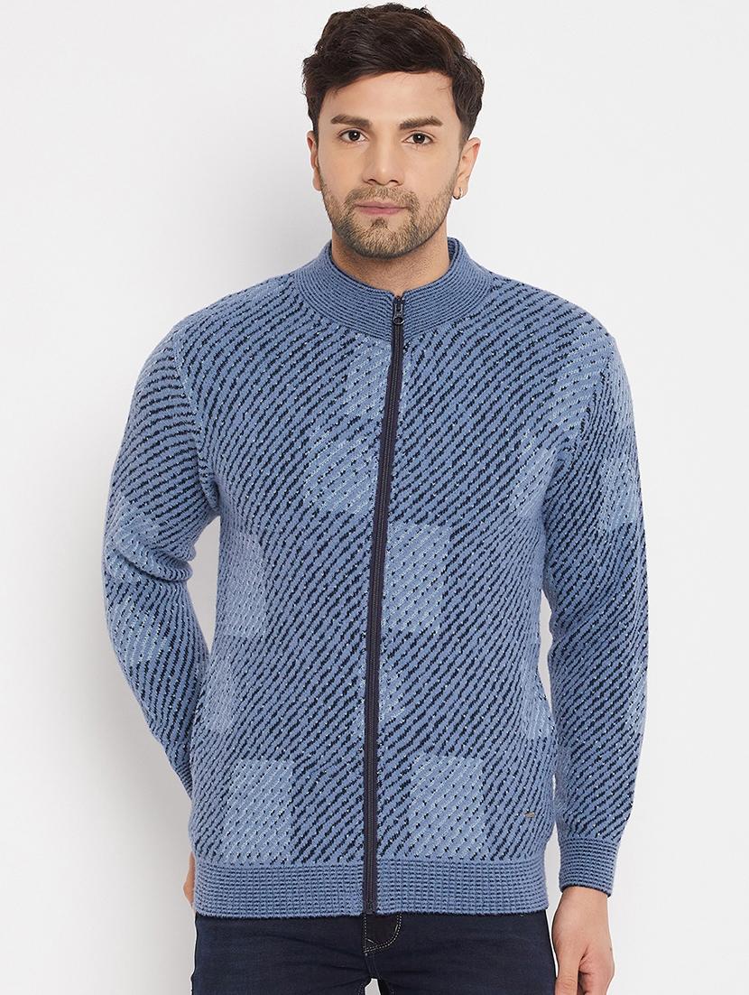 men self design long sleeve cardigan sweater - 21530317 - Zoom Image - 0
