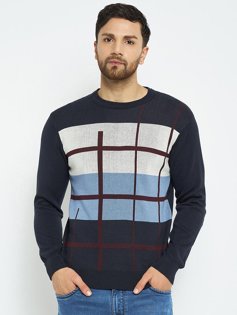 men self design long sleeve pullover sweater - 21530338 - Zoom Image - 0