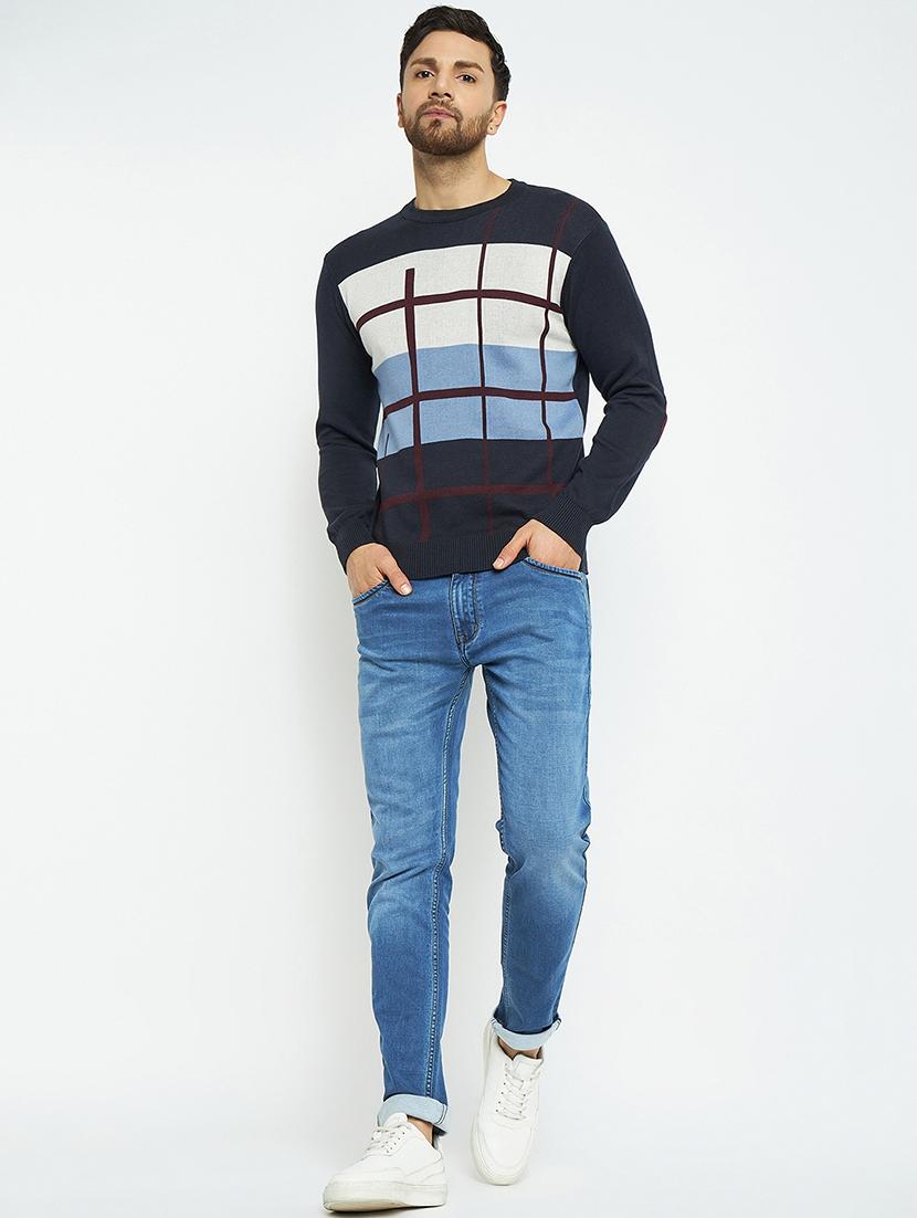 men self design long sleeve pullover sweater - 21530338 - Standard Image - 3