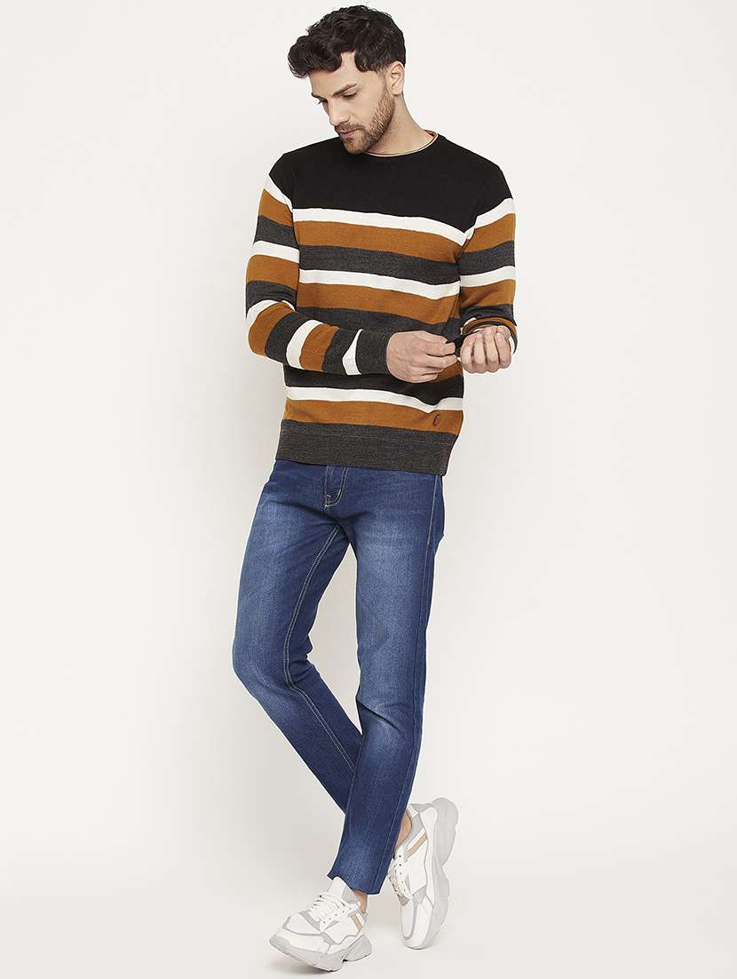 men striped long sleeve pullover sweater - 21530433 -  Standard Image - 3