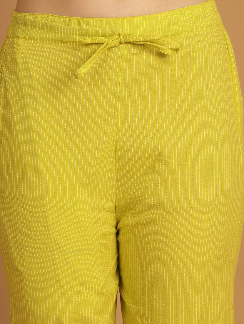 women lime solid shirt and trouser co-ord set - 21531118 -  Standard Image - 5