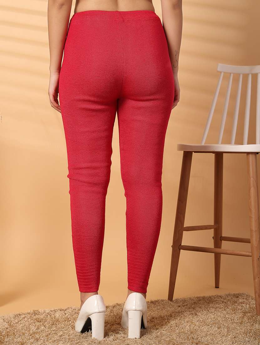 women magenta wool leggings - 21531138 -  Standard Image - 3