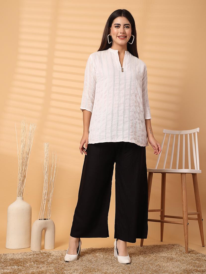 women solid straight palazzo - 21531149 - Standard Image - 3
