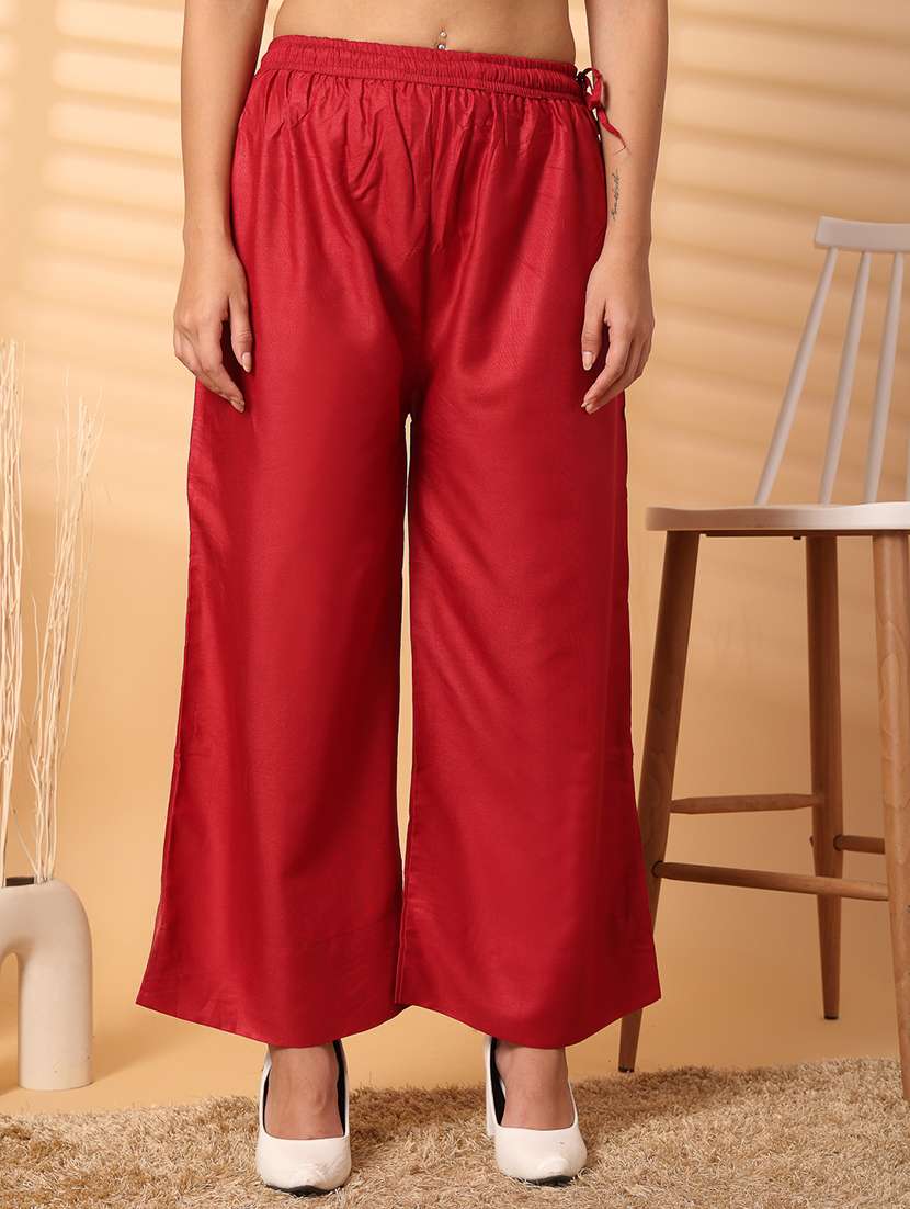 women solid straight palazzo - 21531150 - Zoom Image - 0