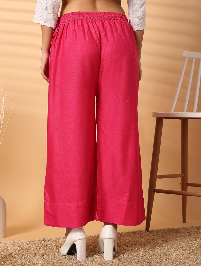 women solid straight palazzo - 21531151 - Standard Image - 3
