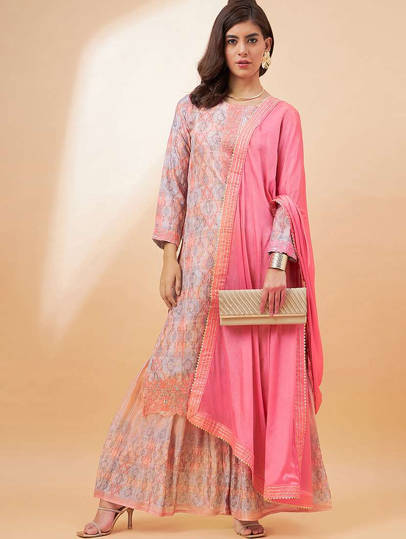 women kurta palazzo set with dupatta