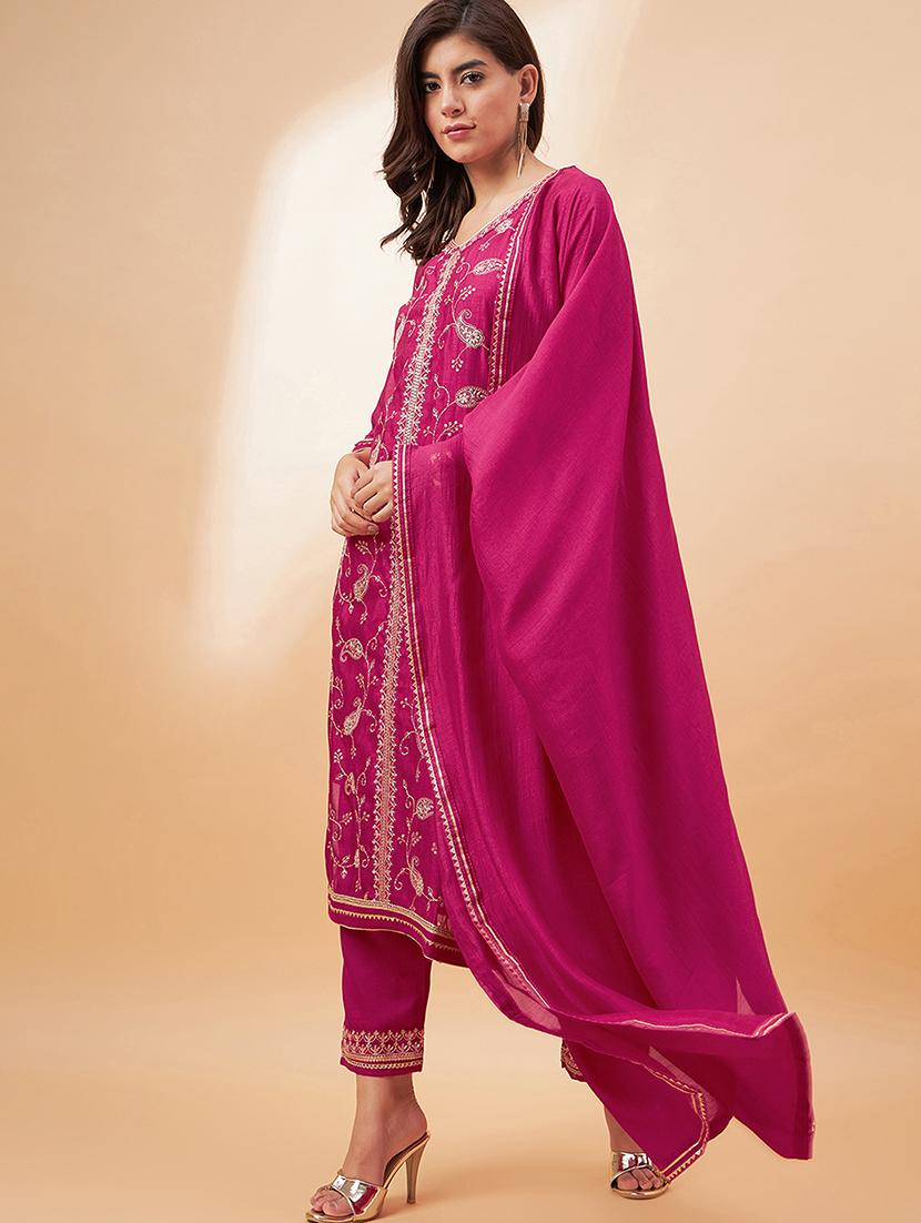 women kurta pant set with dupatta