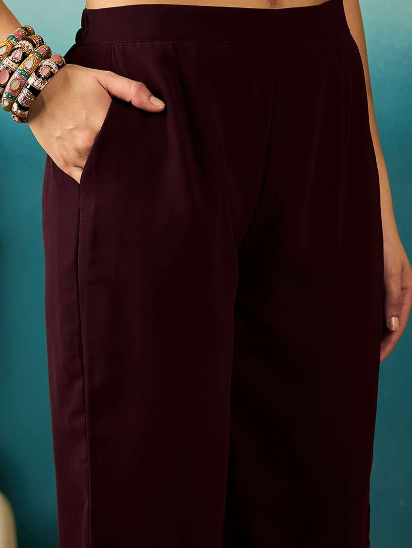 Women Sequin Work V Neck Kurta Palazzo Set