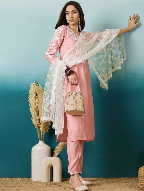 women kurta pant set with dupatta - 21531365 - Standard Image - 0