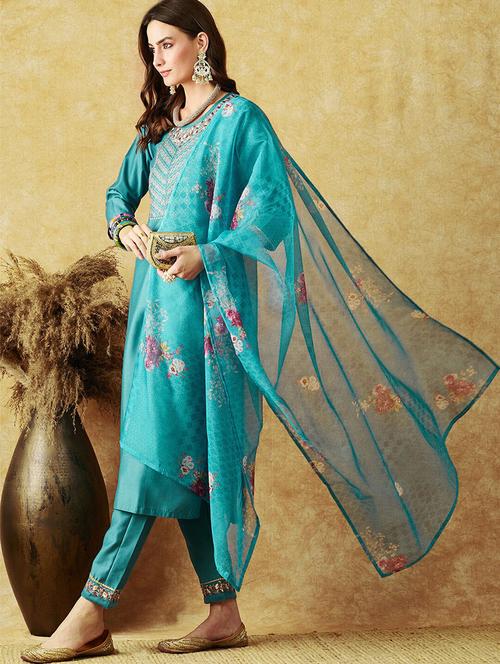 women kurta pant set with dupatta - 21531398 -  Standard Image - 0