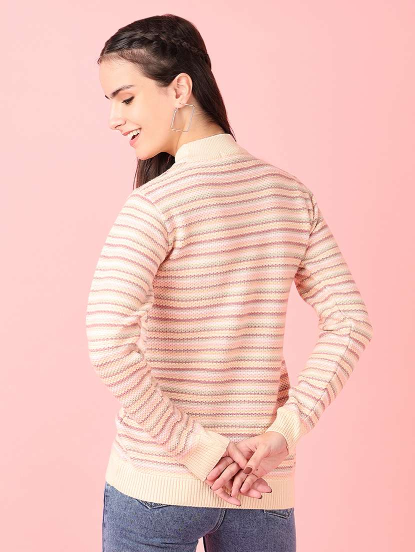 women striped long sleeve pullover - 21531428 -  Standard Image - 3