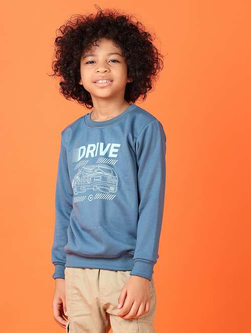 boys front print long sleeve sweatshirt - 21531437 -  Standard Image - 0